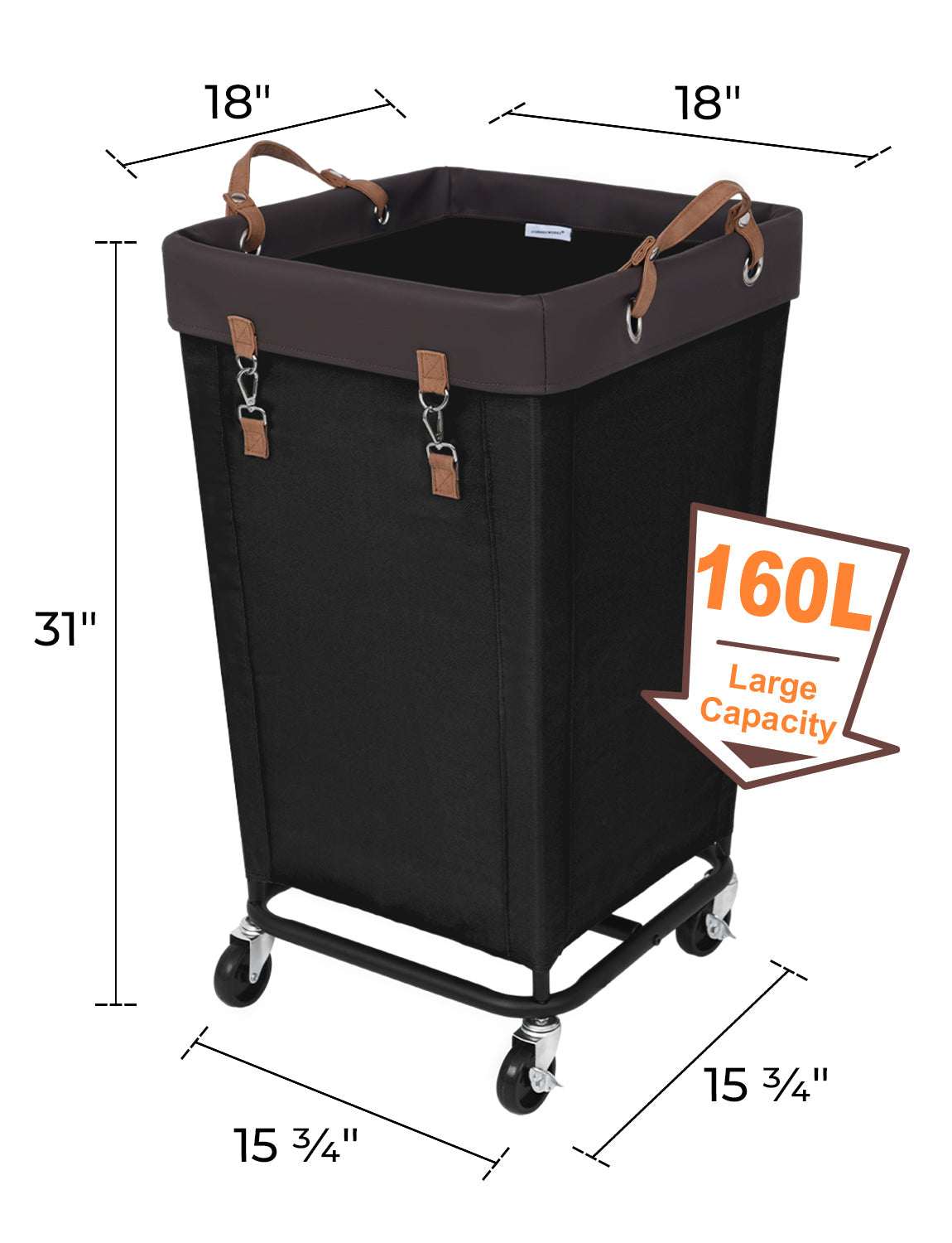 Laundry Basket with Wheels, 1 Pack