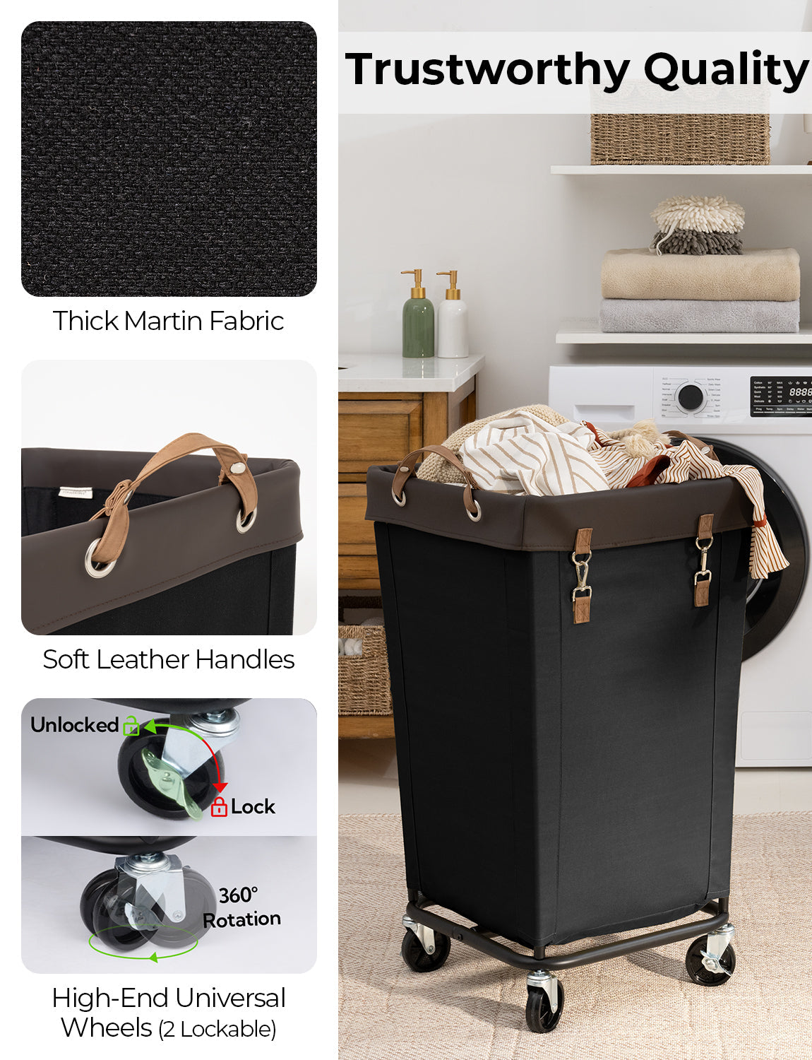 Laundry Basket with Wheels, 1 Pack