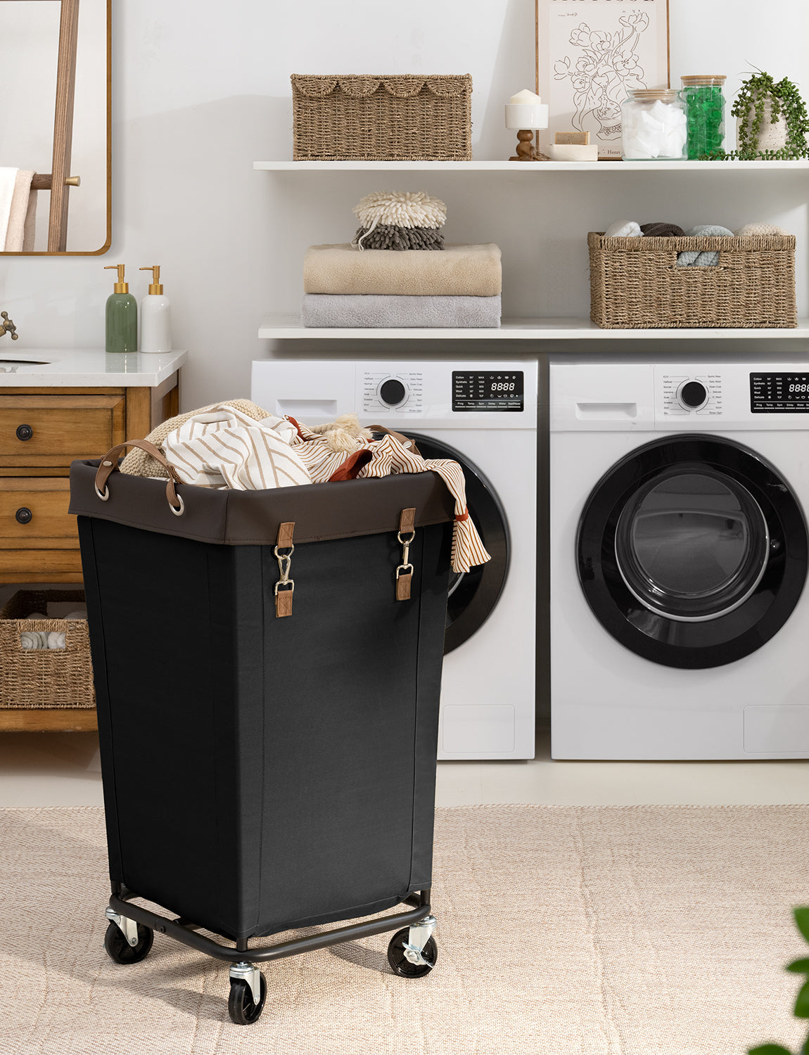 Laundry Basket with Wheels, 1 Pack