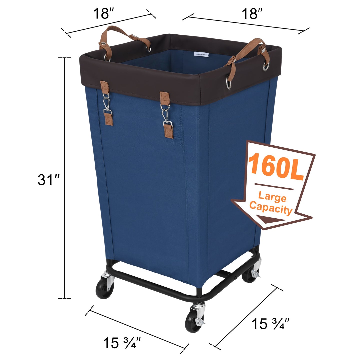 Laundry Basket with Wheels, 1 Pack
