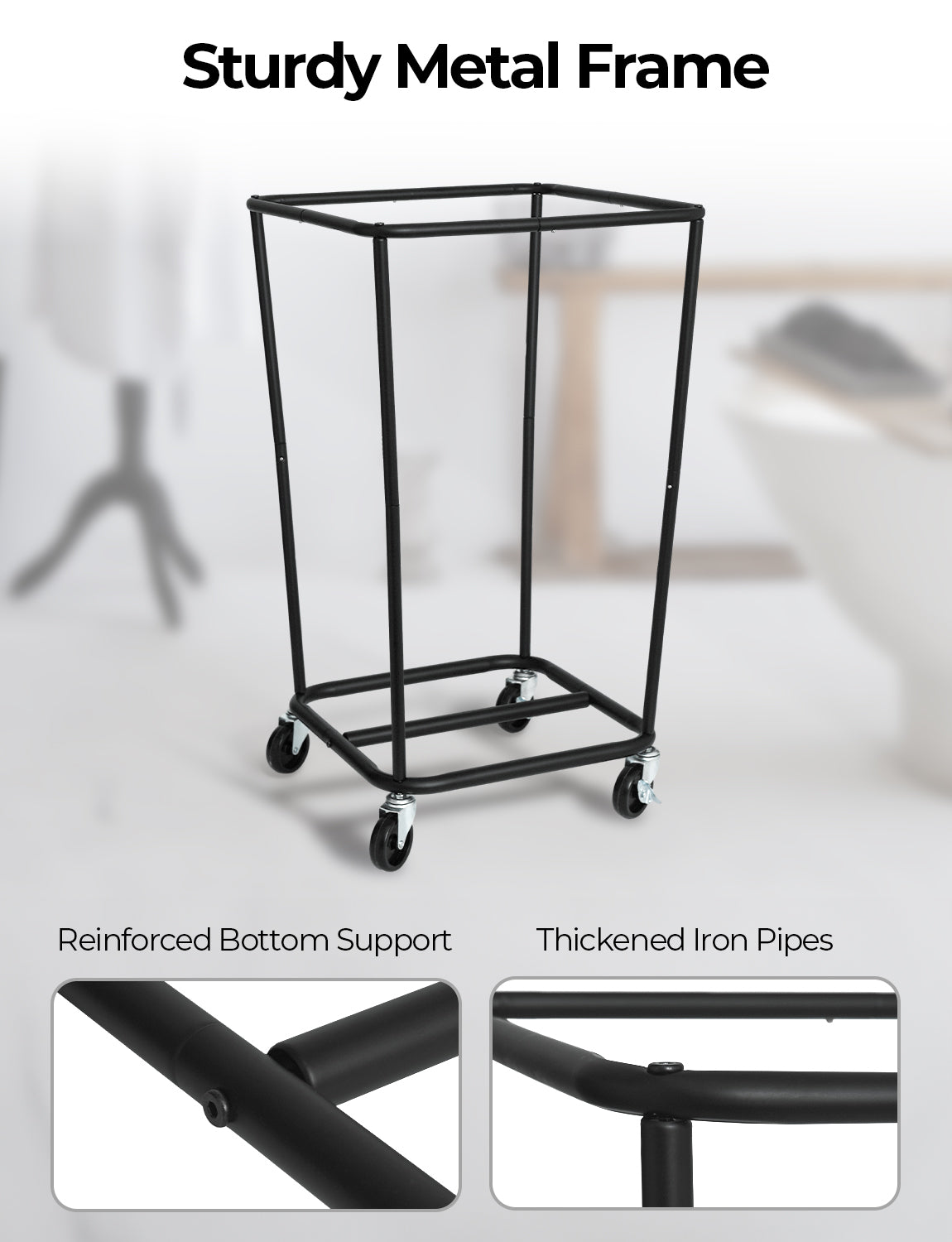 Laundry Basket with Wheels, 1 Pack