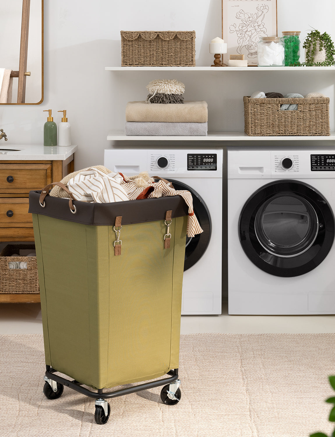 Laundry Basket with Wheels, 1 Pack