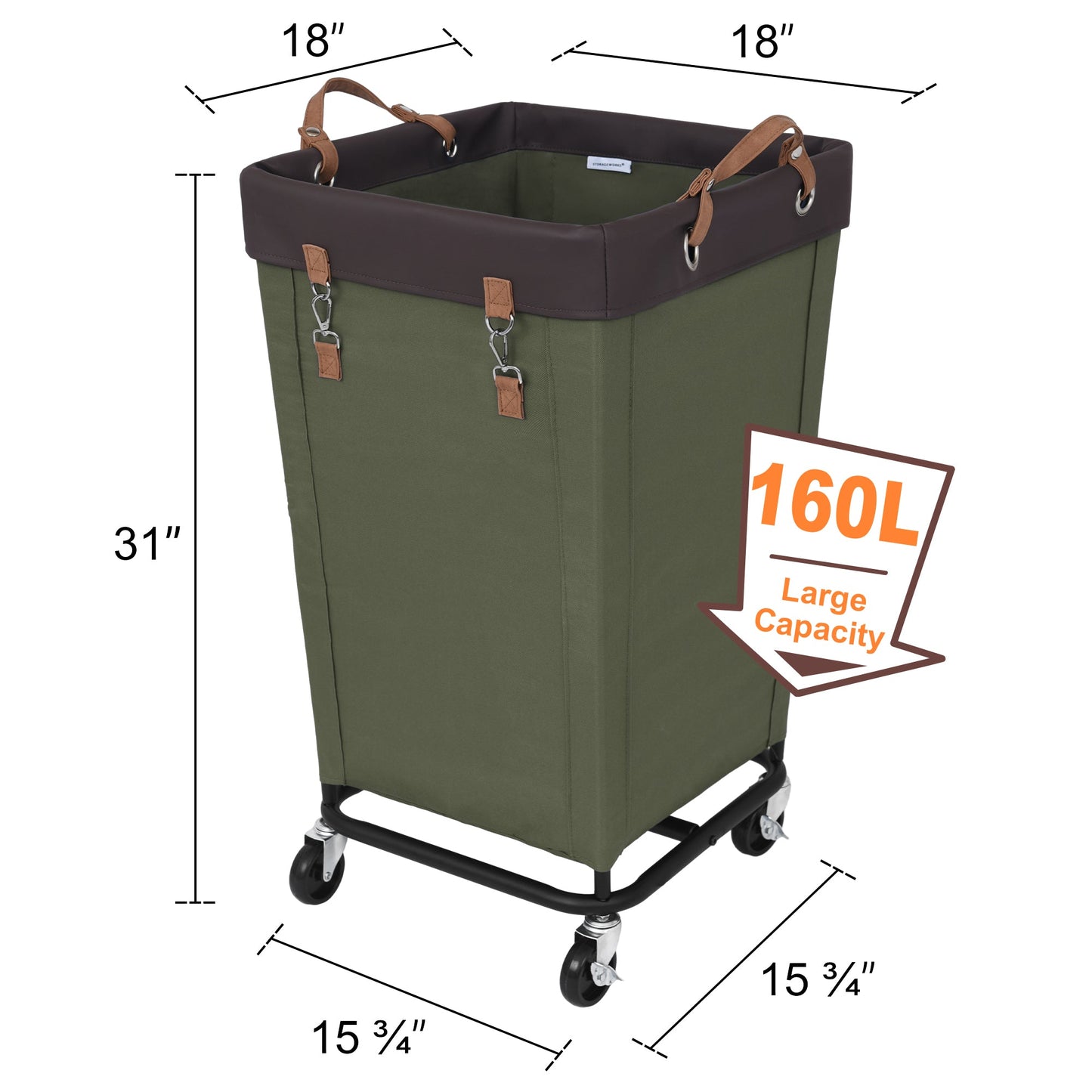 Laundry Basket with Wheels, 1 Pack