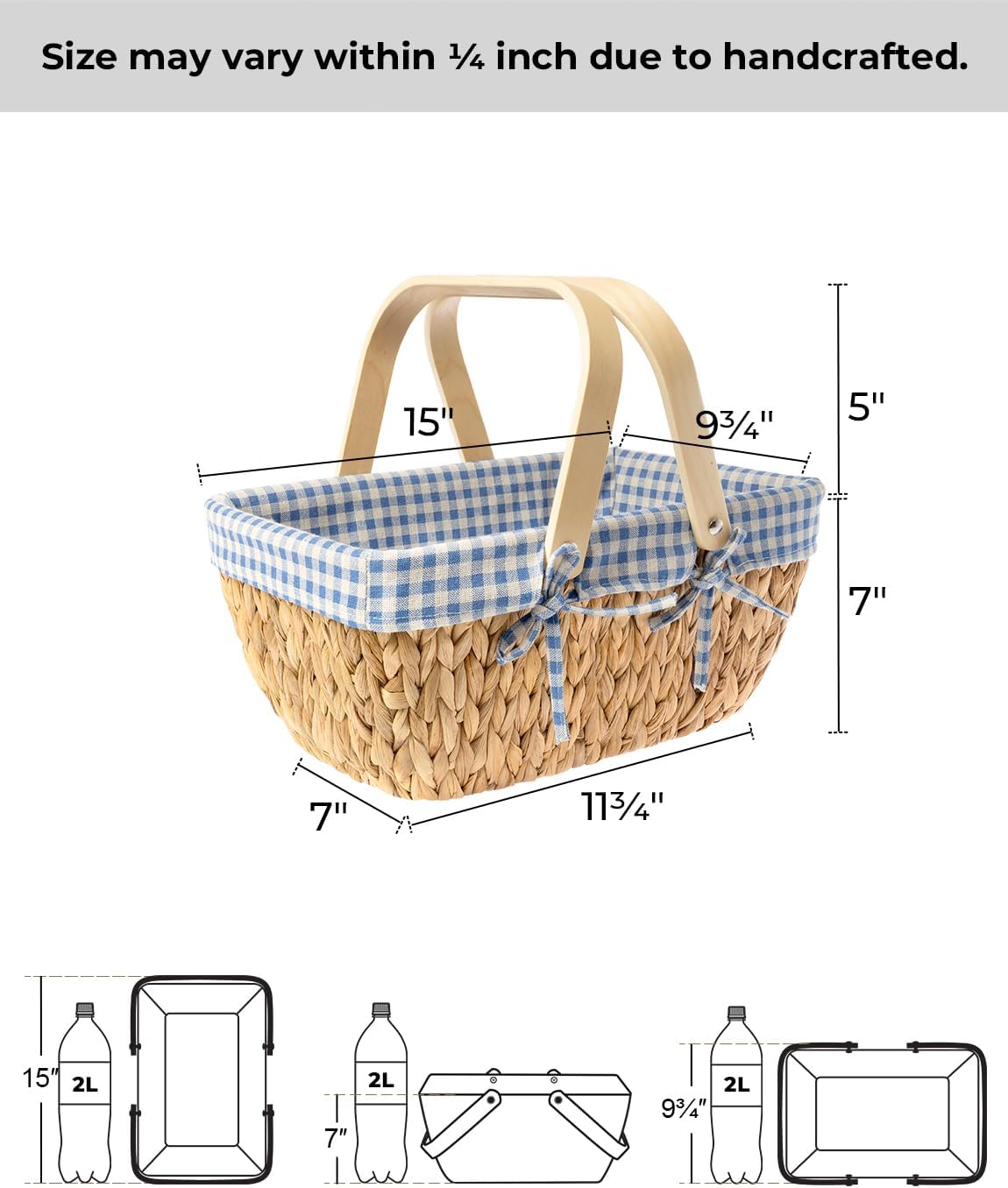 Wicker Basket with Washable Linner