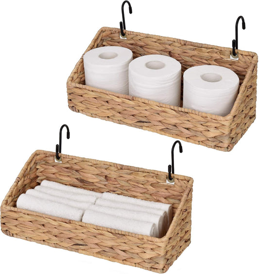 Woven Wall Hanging Baskets for Organizing, 2 Pack