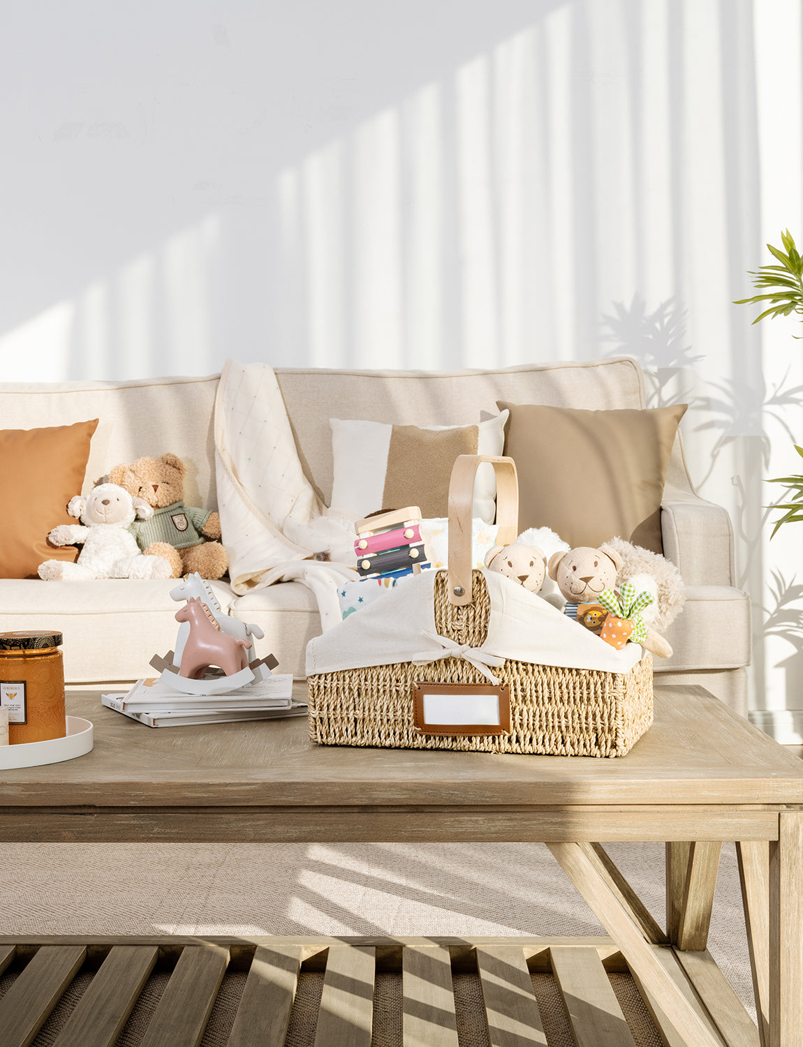 Wicker Diaper Caddy Organizer, Baby Diaper Caddy Basket with Liner