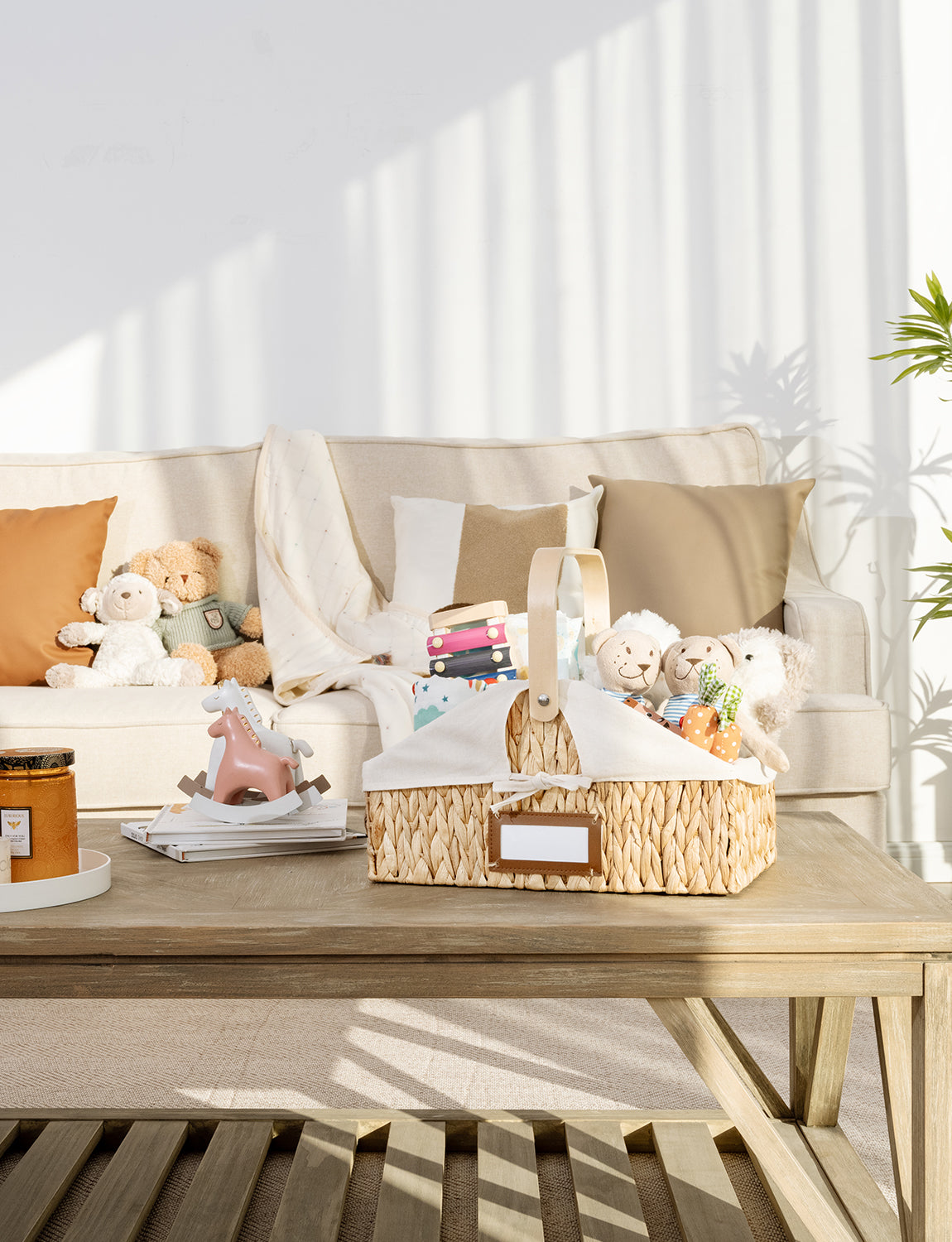 Wicker Diaper Caddy Organizer, Baby Diaper Caddy Basket with Liner