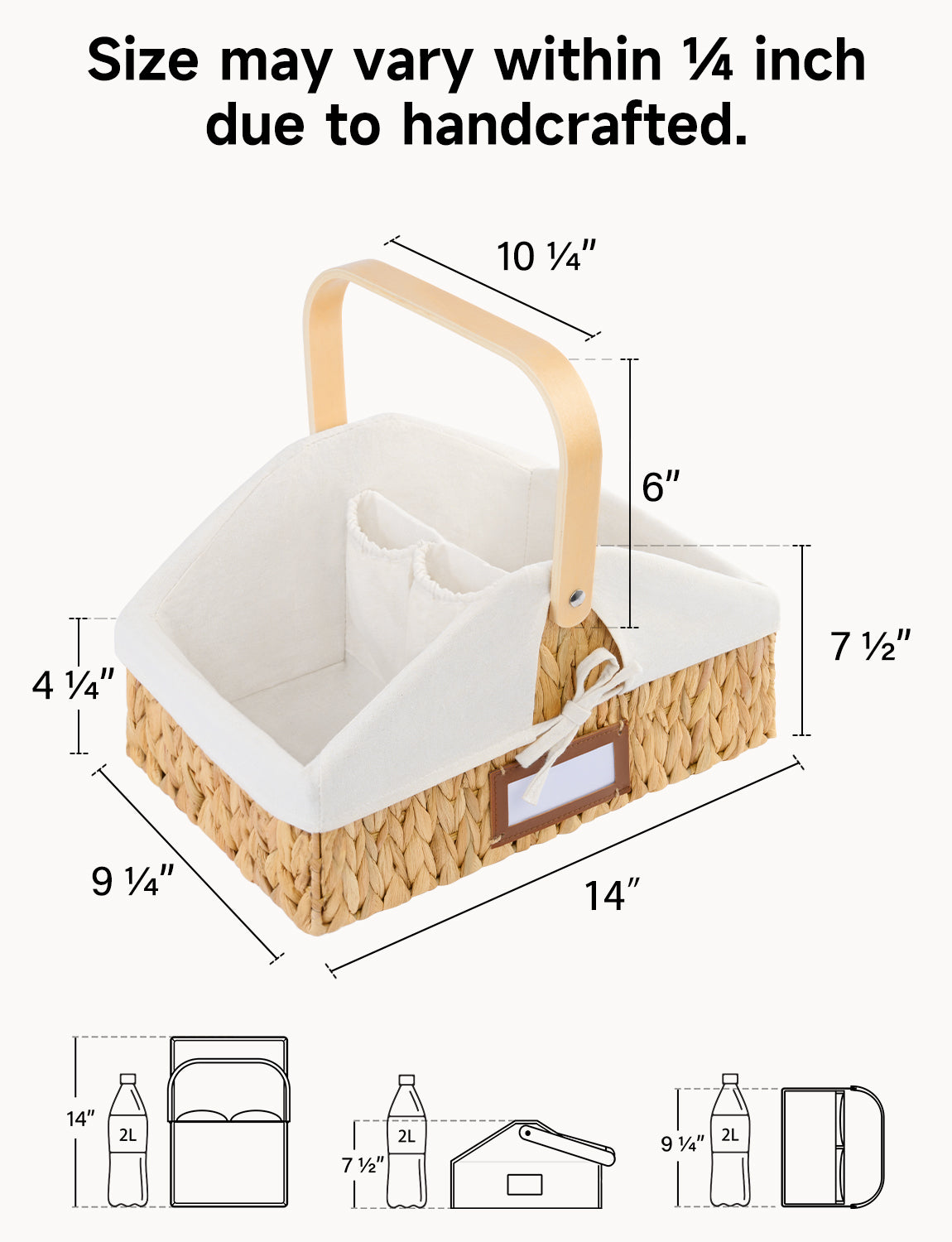 Wicker Diaper Caddy Organizer, Baby Diaper Caddy Basket with Liner