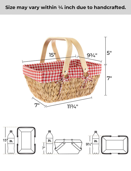 Wicker Basket with Washable Linner