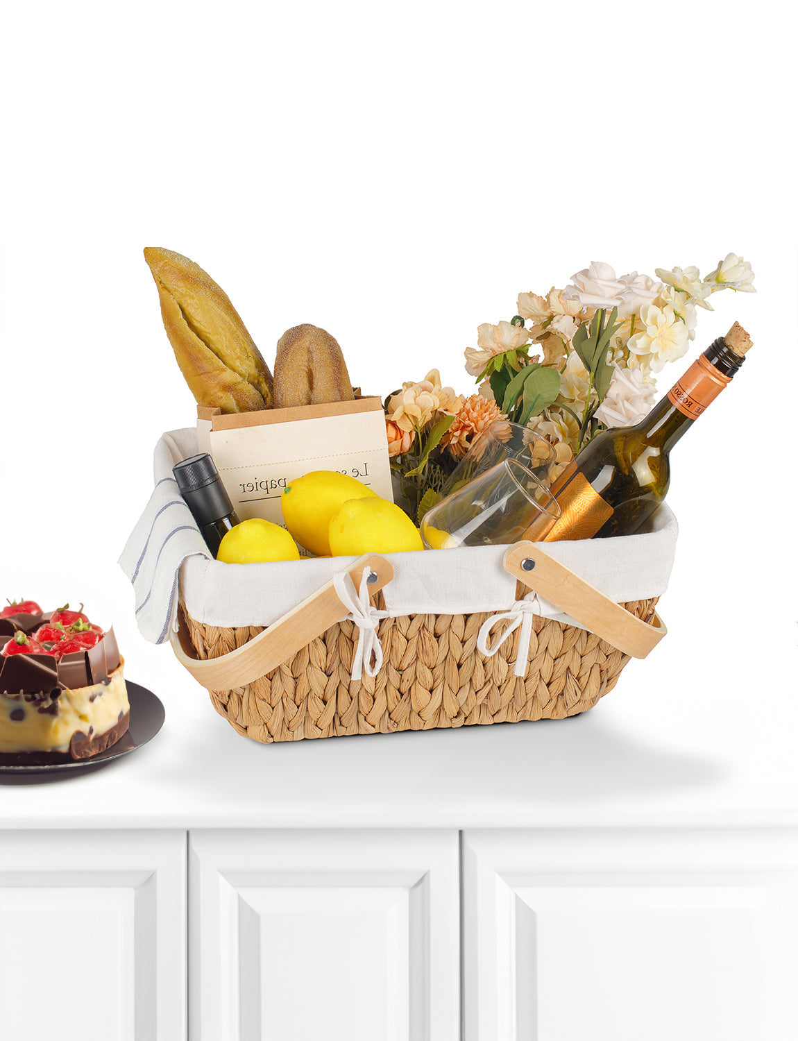 Wicker Basket with Washable Linner